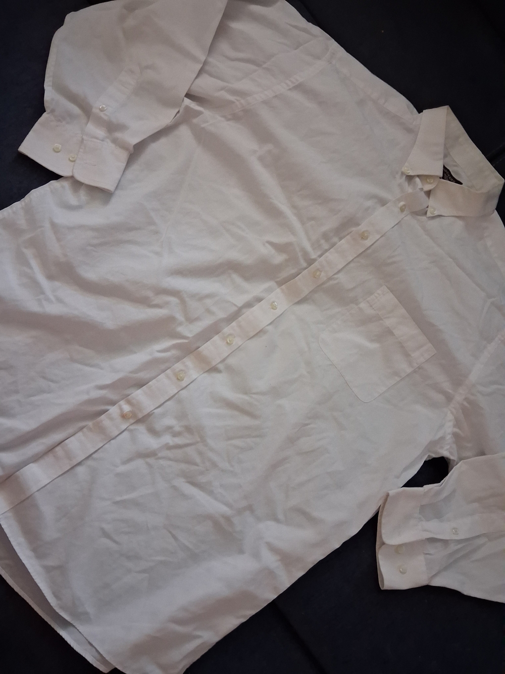 Dockers White Long-Sleeve Button-Up Dress Shirt